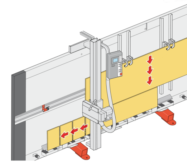 Tronzadora mural vertical panel composite ADVANCE de Elcon en Ventytec